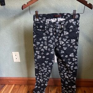 7 for all mankind black stretch butterfly jeans